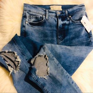 NWT Free People Acid wash distressed jeans size 27
